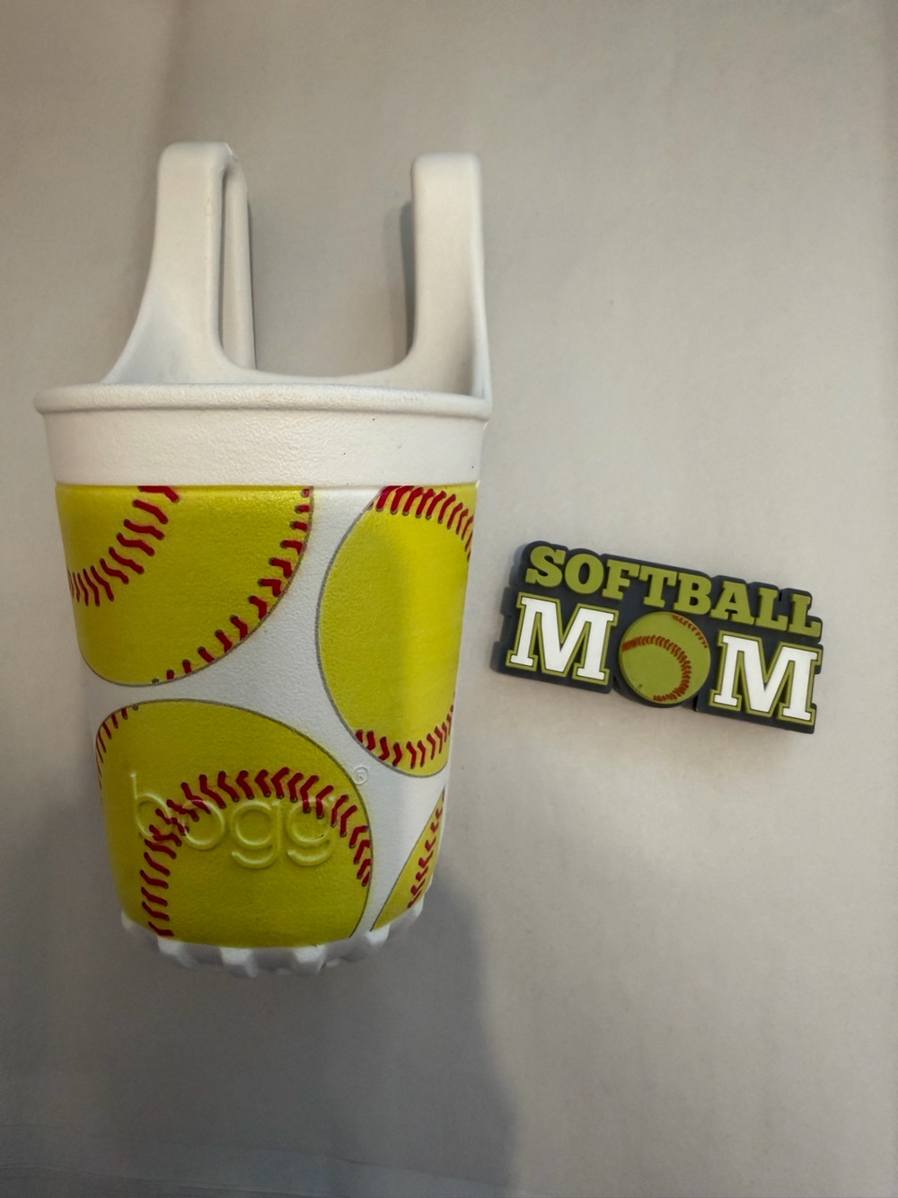 Softball mom Bogg bag charm and cup holder